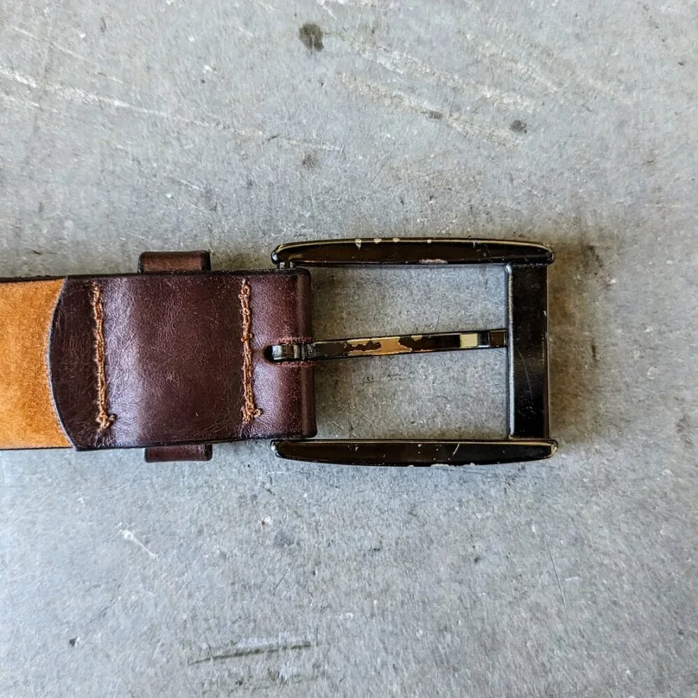 Remo Tulliani Brown Leather Italian Calfskin Belt size 38